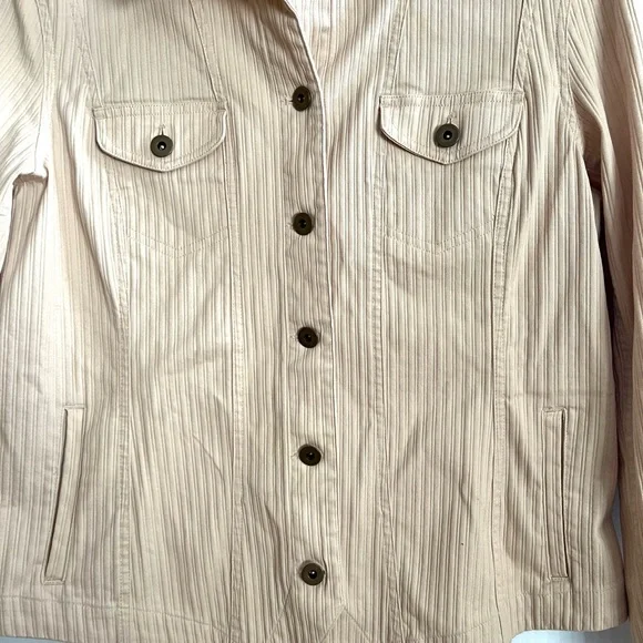 Coldwater Creek Jacket Blazer Women’s Size 10 Beige Button GUC - Picture 3 of 9